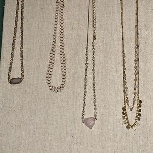 4 beaded gold necklaces